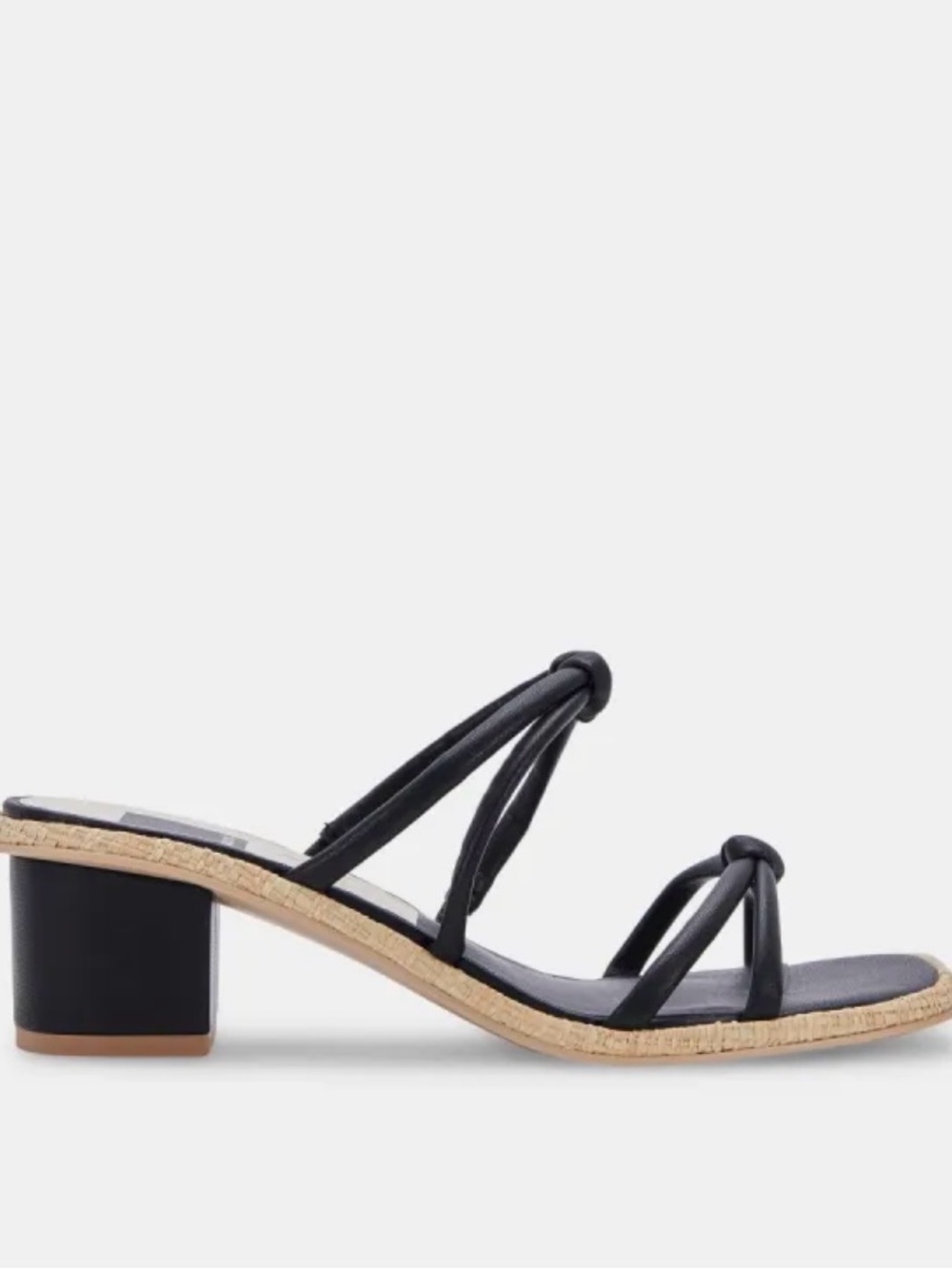 Dolce Vita Black Knotted Strap Block Heel Sandal